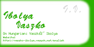 ibolya vaszko business card